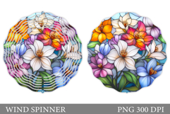 Flowers Wind Spinner Design. Floral Wind Spinner Sublimation Product Image 1