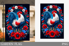Patriotic Rooster Garden Flag. Patriotic Garden Flag Design Product Image 1