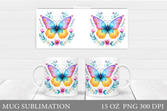 Butterfly Mug Design. Butterfly Mug Sublimation Product Image 1