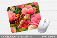 Turtle Mouse Pad Sublimation. Sea Mouse Pad Design Product Image 1