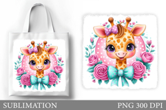 Giraffe Tote Bag Sublimation. Cute Giraffe Sublimation Product Image 1