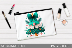 Christmas Cosmetics Bag. Christmas Tree Makeup Bag Design Product Image 1