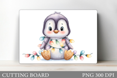 Cute Penguin Cutting Board. Christmas Cutting Board Design Product Image 1