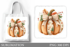 Fall Pumpkin Tote Bag. Fall Leaves Tote Bag Sublimation Product Image 1