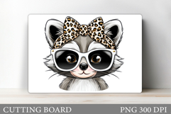 Cute Raccoon Cutting Board. Cute Raccoon Sublimation Product Image 1