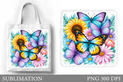 Butterflies Tote Bag Sublimation. Butterflies Sublimation Product Image 1