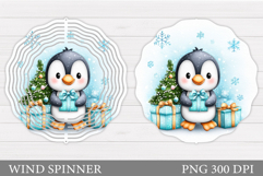 Cute Penguin Wind Spinner. Christmas Wind Spinner Design Product Image 1