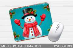 Snowman Mouse Pad Sublimation. Christmas Mouse Pad Product Image 1