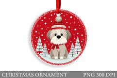Cute Dog Christmas Ornament. Winter Dog Christmas Ornament Product Image 1