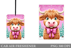 Highland Cow Car Air Freshener. Christmas Car Air Freshener Product Image 1