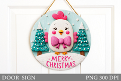 Christmas Bird Door Sign. Christmas Door Sign Sublimation Product Image 1