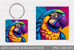 Parrot Keychain Sublimation. Parrot Sublimation Product Image 1