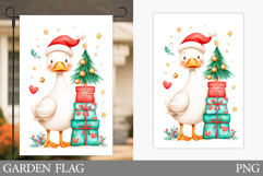 Christmas Goose Garden Flag. Christmas Garden Flag Design Product Image 1