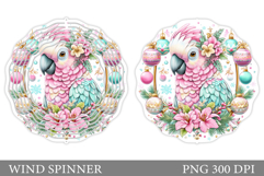 Christmas Parrot Wind Spinner. Christmas Wind Spinner Design Product Image 1