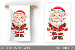 Santa Claus Kitchen Towel Design. Christmas Kitchen Towel Product Image 1
