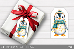 Christmas Penguin Gift Tag. Christmas Gift Tag Printable Product Image 1