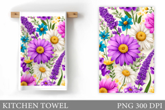 Flowers Kitchen Towel. Wildflowers Kitchen Towel Design Product Image 1
