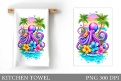 Octopus Kitchen Towel. Sea Kitchen Towel Design Product Image 1