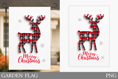 Christmas Deer Garden Flag. Christmas Garden Flag Design Product Image 1