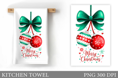 Christmas Kitchen Towel Design. Merry Christmas Sublimation Product Image 1