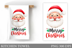 Santa Claus Kitchen Towel Design. Christmas Kitchen Towel Product Image 1
