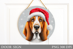 Christmas Dog Door Sign. Christmas Door Sign Design Product Image 1