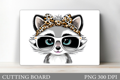 Cute Raccoon Cutting Board. Cute Raccoon Sublimation Product Image 1