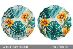 Tropical Leaves Wind Spinner. Tropical Wind Spinner Design Product Image 1