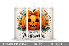 Halloween Pumpkin Tumbler Wrap. Halloween Tumbler Design Product Image 1