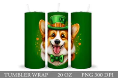 St Patrick Dog Tumbler. St Patrick Tumbler Sublimation Product Image 1