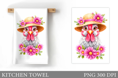 Chicken Kitchen Towel Design. Chicken Sublimation Product Image 1