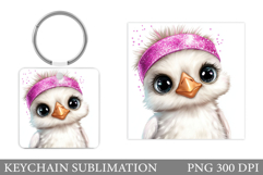 Cute Bird Keychain Design. Cute Bird Sublimation Product Image 1