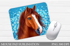 Horse Mouse Pad Sublimation. Horse Mouse Pad Design Product Image 1
