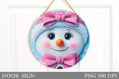 Christmas Snowman Door Sign. Christmas Door Sign Sublimation Product Image 1
