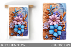 Flowers Kitchen Towel. Floral Kitchen Towel Design Product Image 1