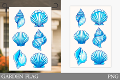 Seashell Garden Flag Design. Sea Garden Flag Sublimation Product Image 1