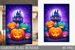 Halloween Garden Flag Design. Halloween Pumpkin Garden Flag Product Image 1