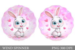 Valentines Bunny Wind Spinner. Valentine Wind Spinner Design Product Image 1