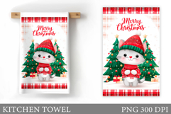 Christmas Cat Kitchen Towel. Christmas Kitchen Towel Design Product Image 1