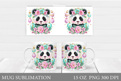 Christmas Panda Mug Design. Christmas Mug Sublimation Product Image 1