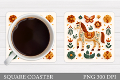 Horse Coaster Design. Cute Horse Sublimation Product Image 1