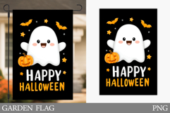 Cute Ghost Garden Flag. Cute Halloween Garden Flag Design Product Image 1