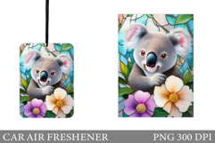Koala Car Air Freshener Design. Cute Koala Sublimation Product Image 1
