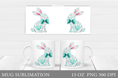 Spring Bunny Mug Sublimation. Spring Mug Design Product Image 1