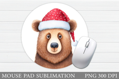 Christmas Bear Mouse Pad. Christmas Mouse Pad Design Product Image 1