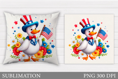 Patriotic Goose Sublimation. Patriotic Pillow Design Product Image 1