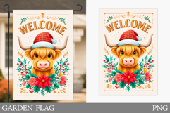 Christmas Cow Garden Flag. Christmas Garden Flag Sublimation Product Image 1