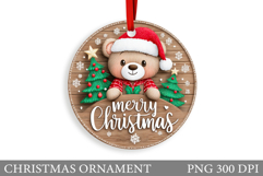 Cute Bear Christmas Ornament. Christmas Bear Sublimation Product Image 1