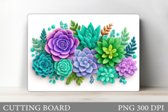 Succulents Cutting Board. Plants Cutting Board Sublimation Product Image 1