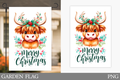 Christmas Cow Garden Flag. Christmas Garden Flag Design Product Image 1